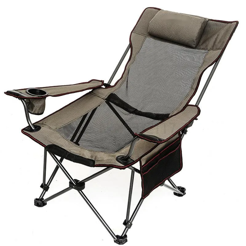 구매 Reclining 접이식 캠핑 의자 발판 휴대용 낮잠 의자 야외 캠핑 낚시 Foldable 비치 라운지 의자