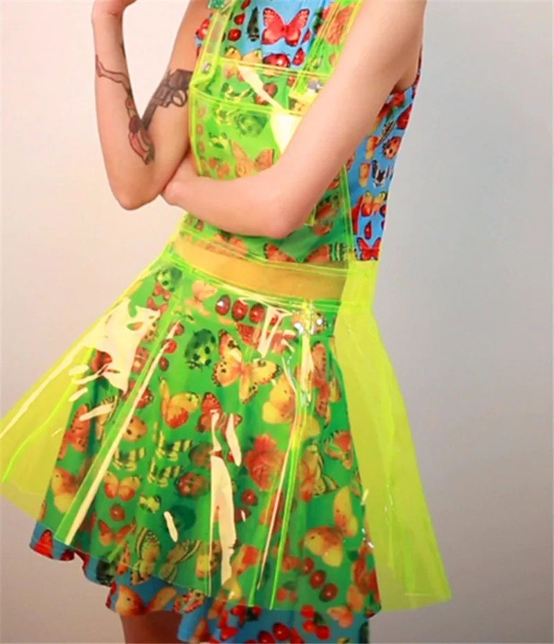 Женское Прозрачное платье без рукавов прозрачное ПВХ для косплея сексуальные