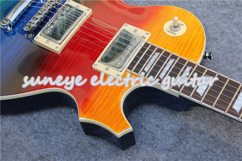 

Hot Sale Colorful Glossy Finish Suneye Standard Electric Guitar Tiger Grain Finish DIY Guitar Kit Left Handed Guitarra Available