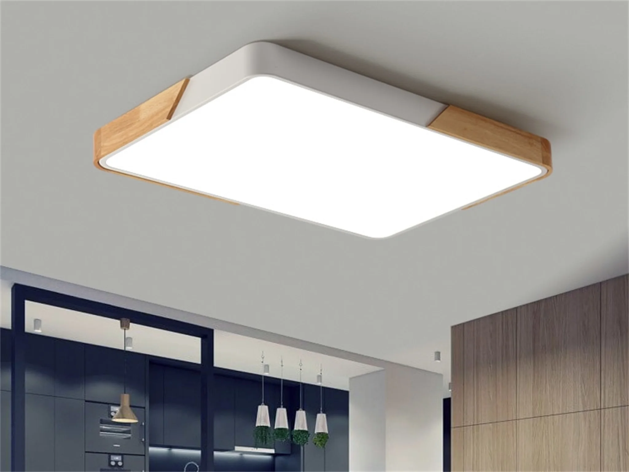 

LED Ceiling lamp for bedroom Nordic lamp Modern loft minimalist macaron kitchen light creative Square lamparas de techo