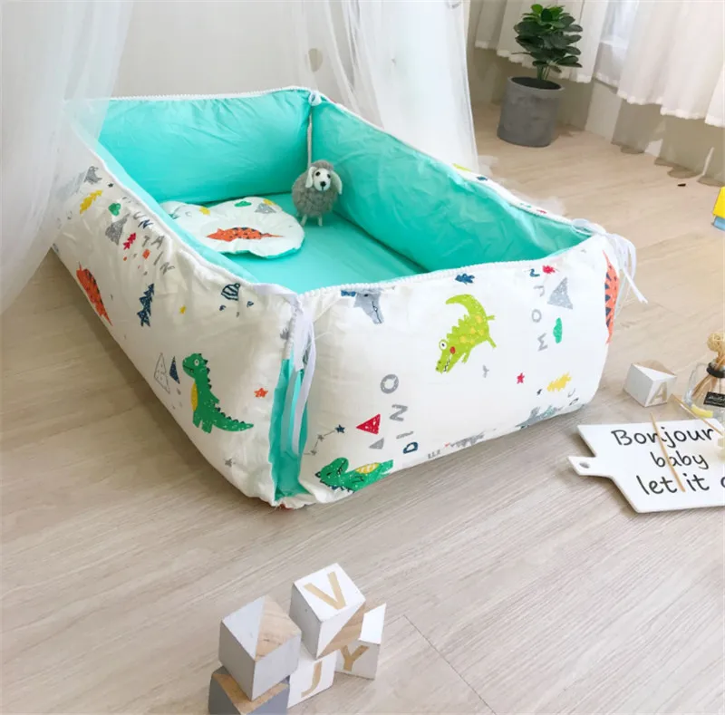 Портативная складная детская кроватка с милым принтом животных бионическая