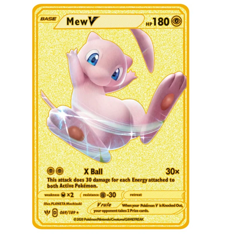 

Pokemon Metal Card Game Anime Battle Card Gold Vmax Charizard EX GX Pikachu Collection Card Action Figure Model Childs Toys Gift