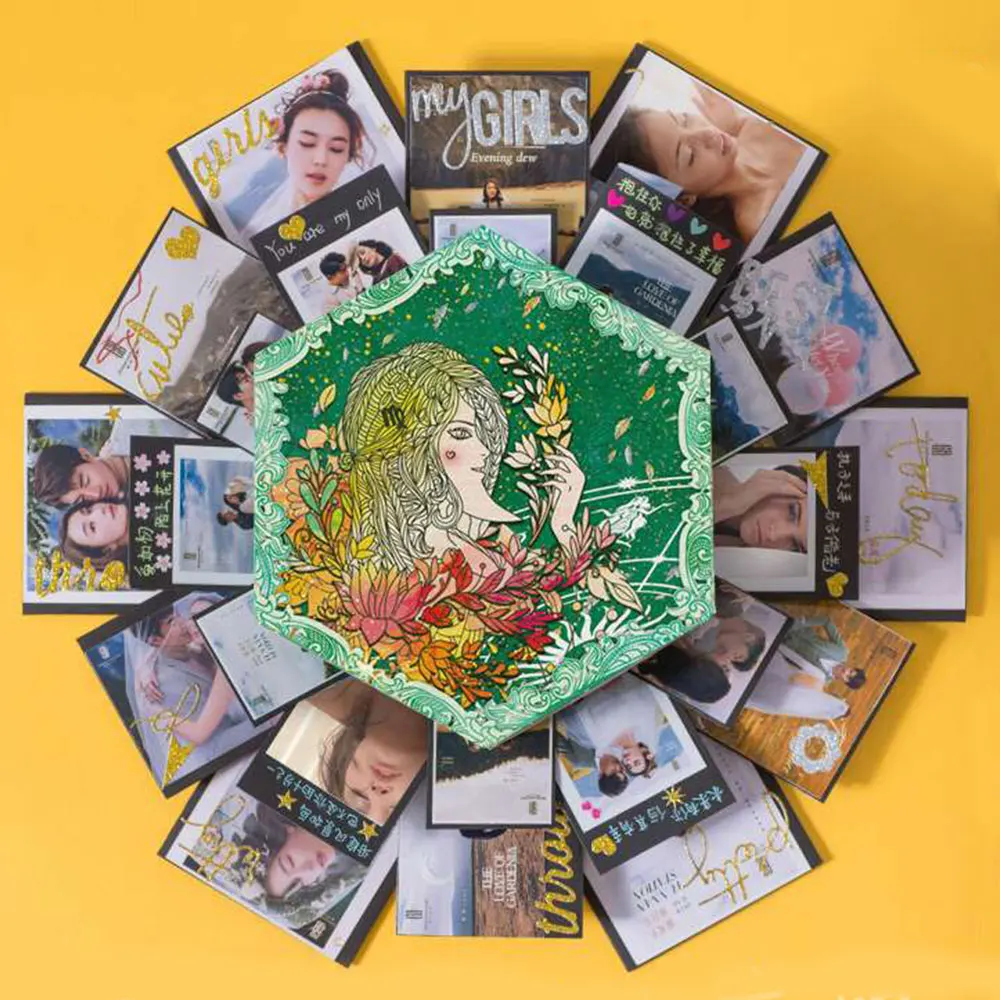 Флуоресцентный сюрприз любовь взрыв коробка подарок созвездия для юбилея