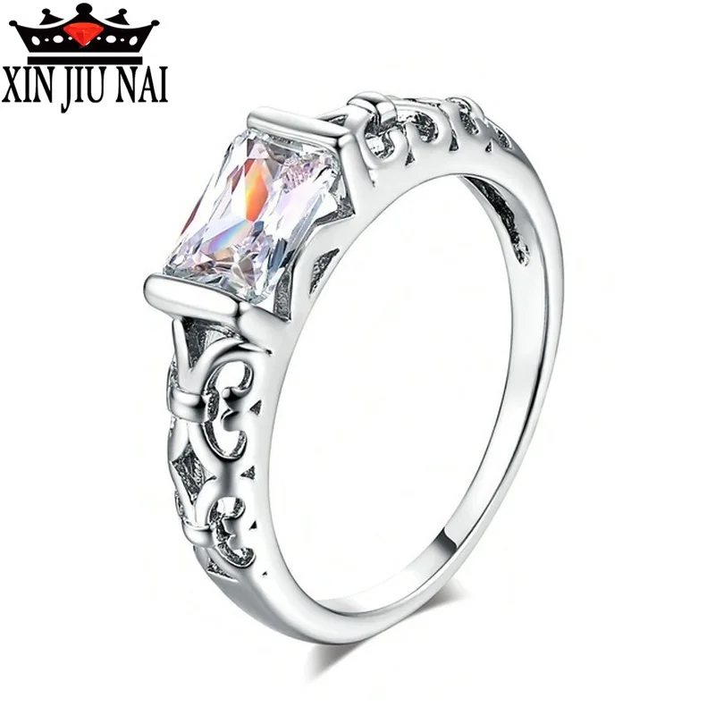 Двойное яркое антиаллергическое кольцо с кристаллами женское модное винтажное