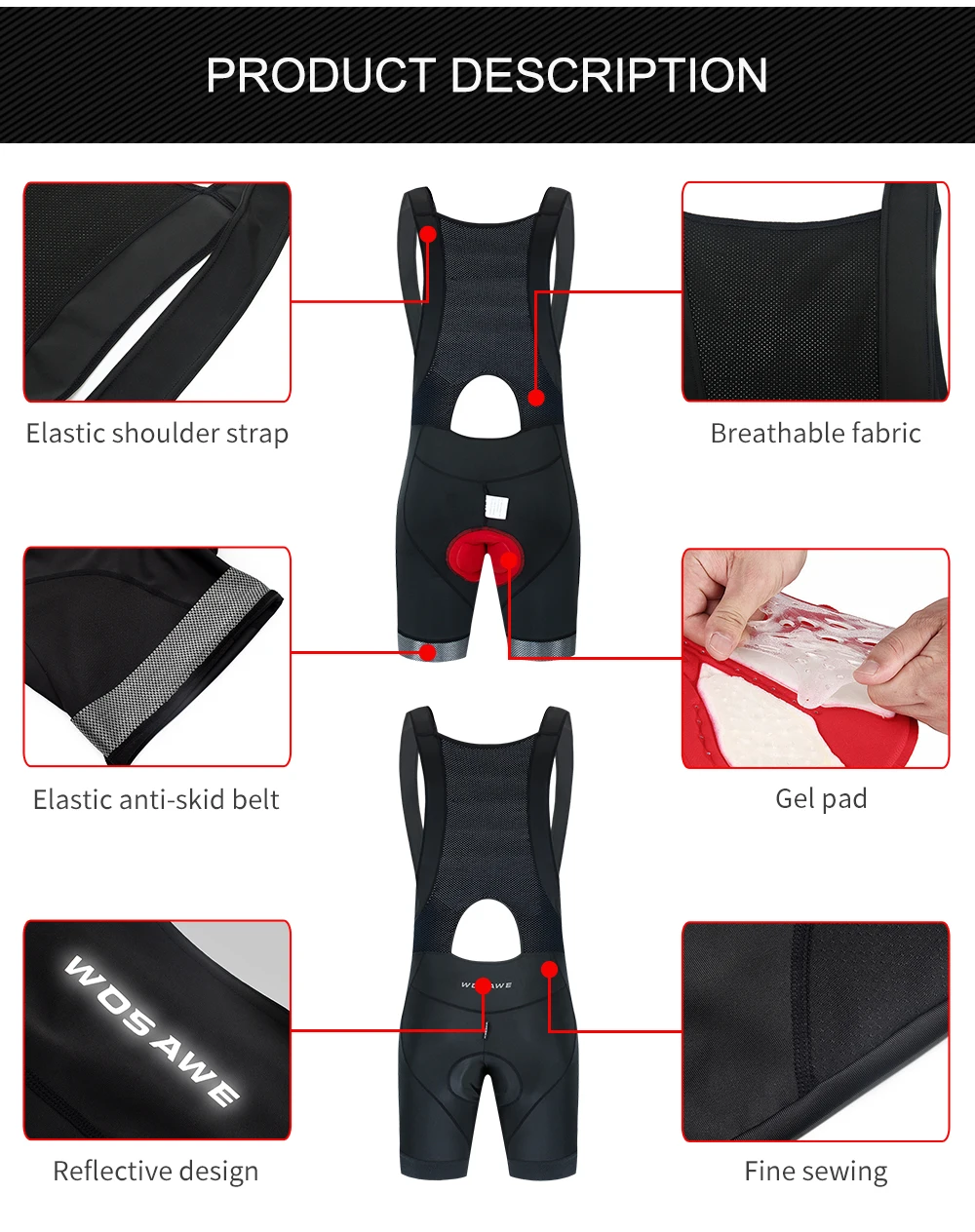 WOSAWE шорты для велоспорта Мужские дышащие 3D гелевые мягкие противоударные легкие