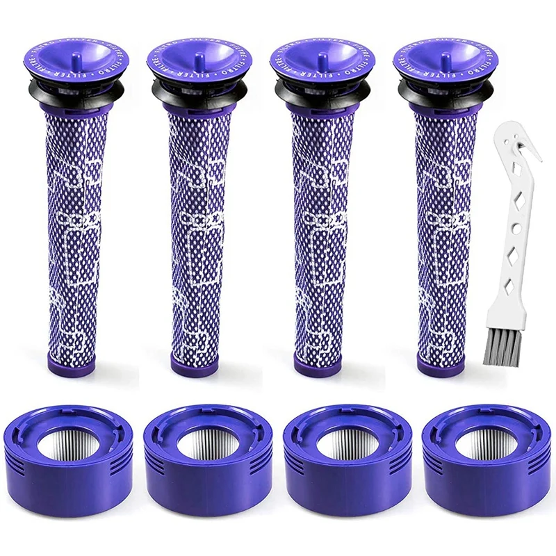 

8Pack 965661-01&967478-01 Filter Set for Dyson V8 V7 Vacuum, 4 Pre Filters and 4 HEPA Post Filters with 1 Cleaning Brush