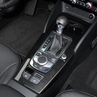 carbon fiber color car center console gear shift panel decoration sticker trim for audi a3 8v 2014 2019 lhd abs interior styling