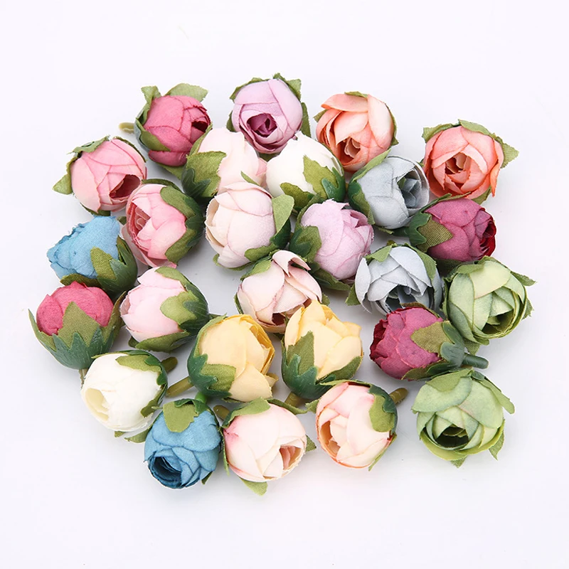 20 шт Винтаж искусственная ткань розовая Чай цветы с бутонами бутон поделки