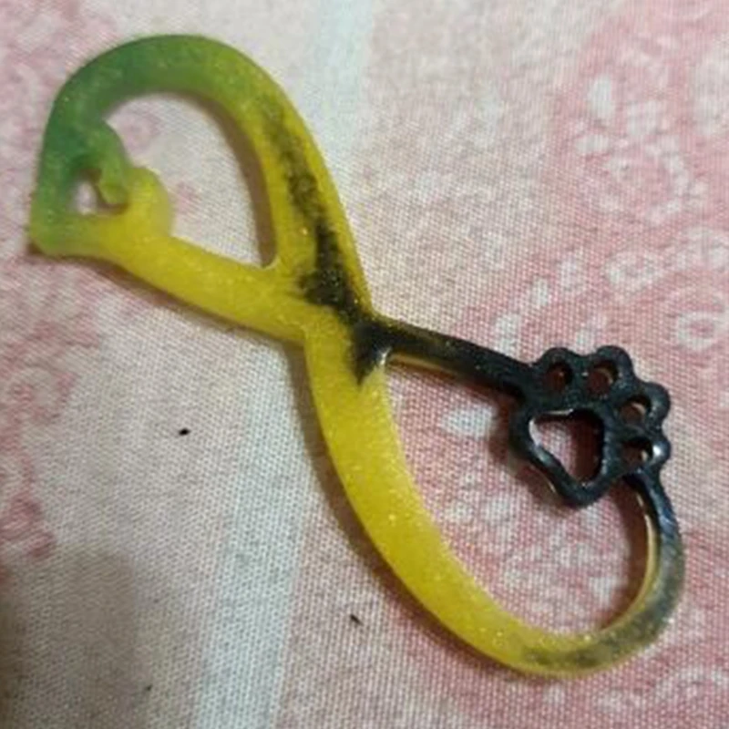 

Love Ribbon Bear Paw Keychain Epoxy Resin Mold Necklace Pendant Silicone Mould