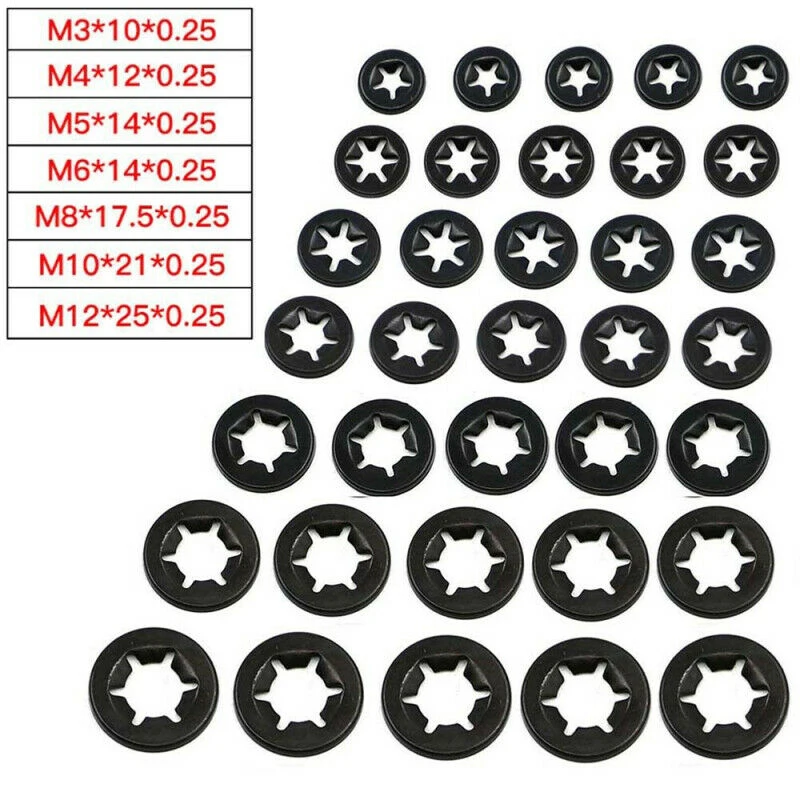 260 шт M3-M12 шайбы из марганцевой стали фиксатор зубчатые пружинные набор прокладки