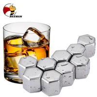 2021 stainless steel ice cubes reusable chilling stones for whiskey wine keep your drink cold longer wine glass wine rack