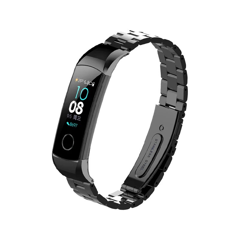 Миланская группа Loop For Honor Band 4 5 Ремешок из металла Для Huawei Honor Band 4 Браслет из нержавеющей стали Браслет Для чести Band 5 - Цвет ремешка: metal black