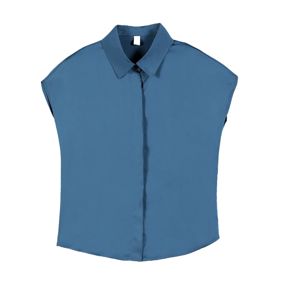 

Summer Loose Short Sleeve Women Blouse Solid Satin Silk Office Ladies Shirt Blouses Tops Feminine Blouses Female Blusas Camisa