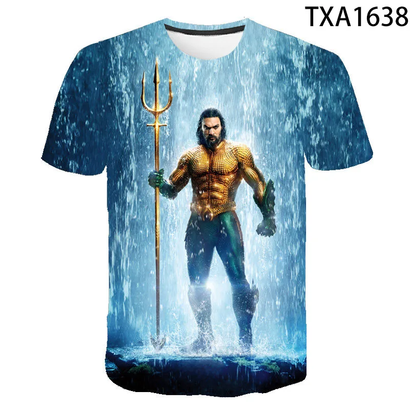 Футболка Aquaman летняя новинка мужская женская Детская футболка с 3D принтом и
