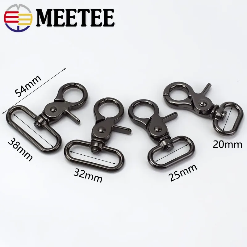 4/10 шт. Meetee 20-38 мм металлический ремешок Пряжка для сумки ошейник карабины поворотные карабины DIY брелок швейная фурнитура