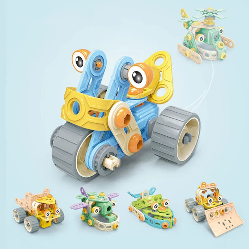 

Children's Building Block Assembly Toys Puzzle Detachable Engineering Vehicle Boys Screw Screw Disassembly Nut Assembly Toys