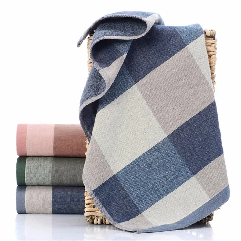 Полотенце для лица прямоугольное из хлопка в клетку |