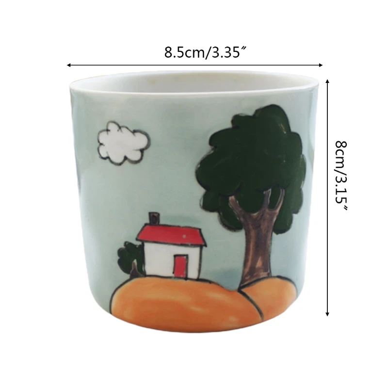 

Ceramic Flowerpot Hand Painted Succulent Plant Pot Desktop Home Office DIY Decoration