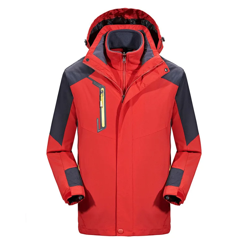 Уличный Дождевик куртка три в одном для мужчин и женщин Толстая большого размера