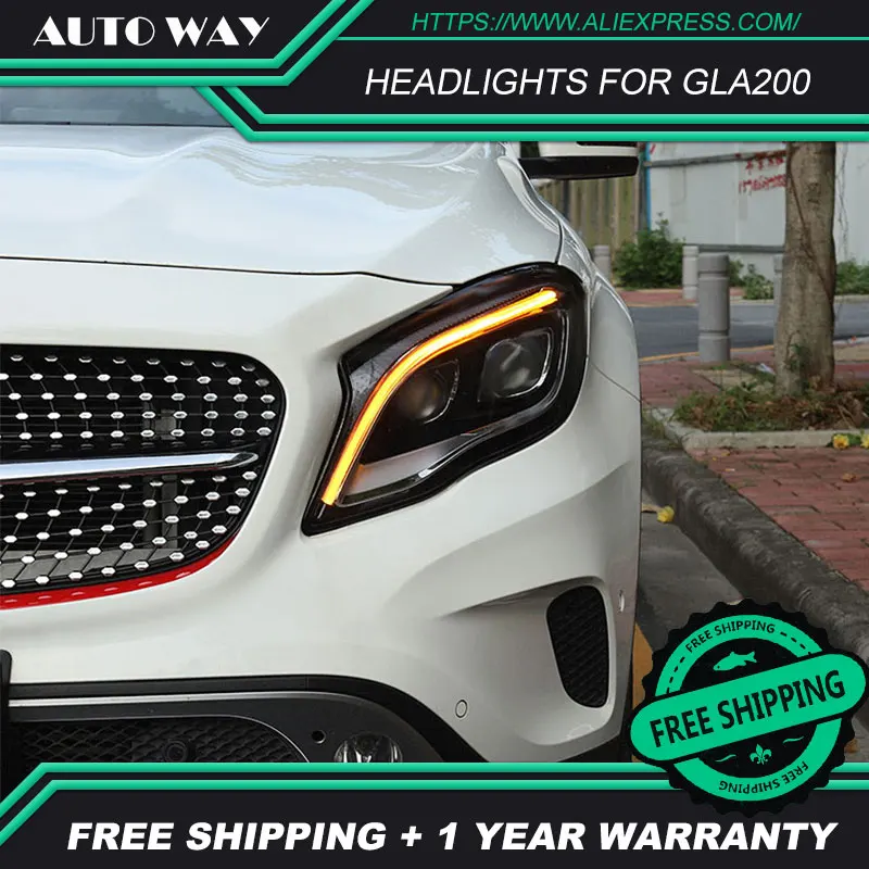 Автомобильный Стильный чехол для Mercedes Benz GLA200 GLA220 GLA260 2015 2016 2018 светодиодный GLA фары