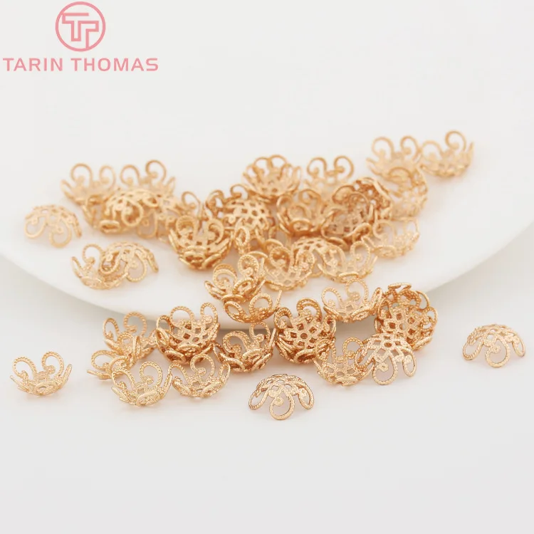 10 шт мм с покрытыем цвета чистого 24 каратного золота Цвет латунным покрытием для