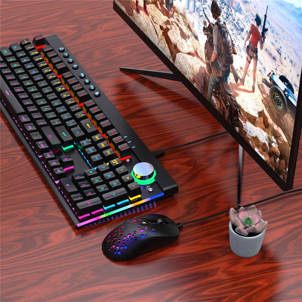 

V400+A904 One-Hand Membrane Keyboard And Mouse Set Left-Handed Manipulator Feel Chicken One-Handed RGB Keyboard 35 Keys