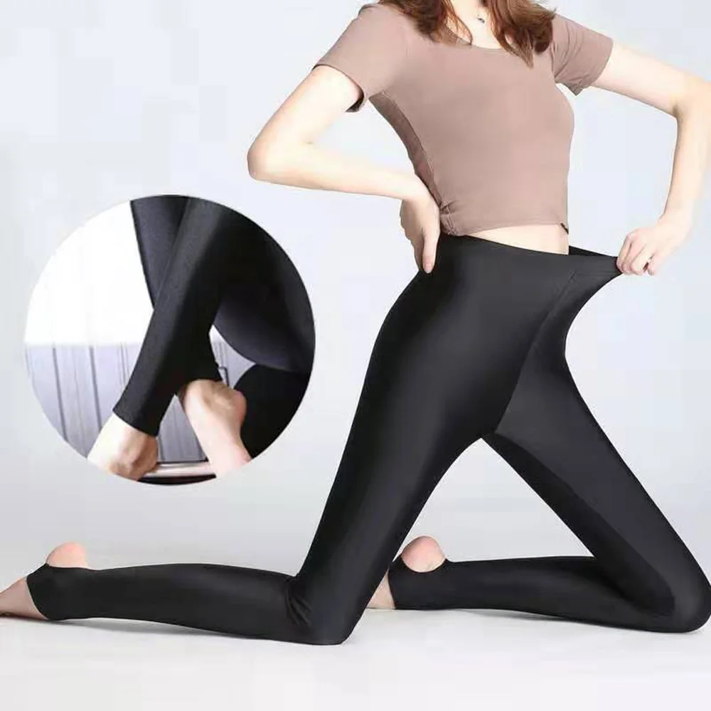 Тонкие глянцевые гетры 2019 штаны тонкие нейлоновые леггинсы плюс удобрений XL