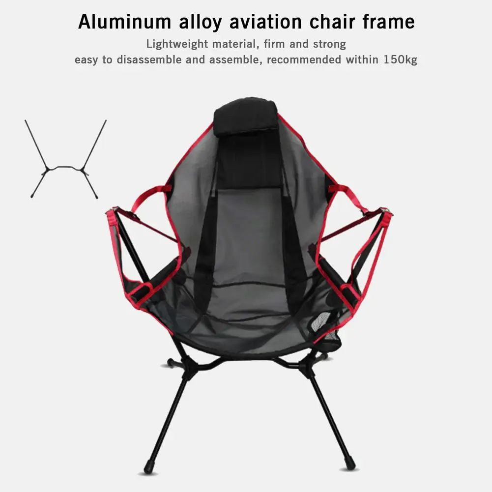 

Fishing Chair Outdoor Collapsible Rocking Chair Bear Up To 150KG For Camping