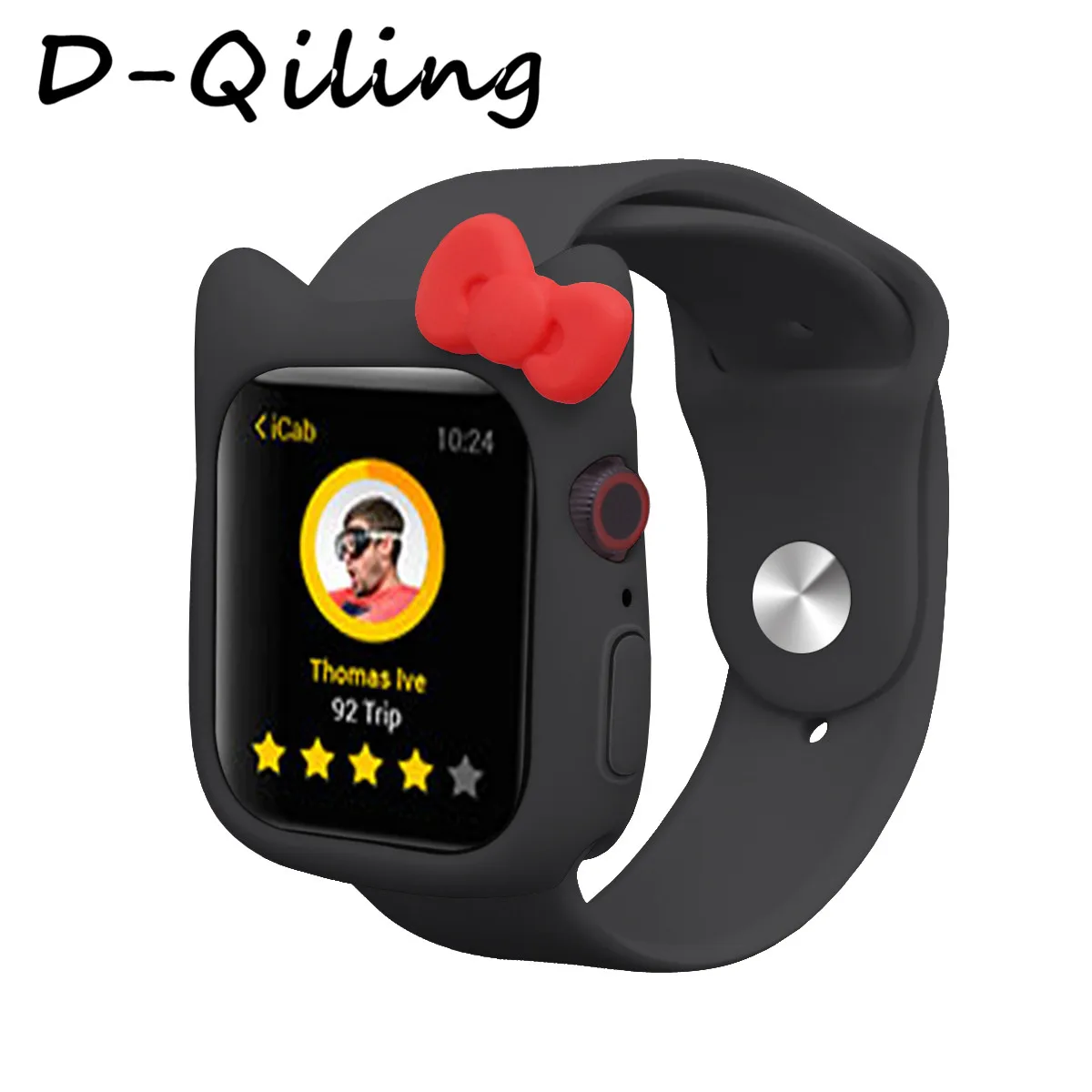 Милый силиконовый чехол HelloKitty для Apple Watch Series 5 4 3 2 1 кожаный ремешок iWatch 38 42 40 44 мм |