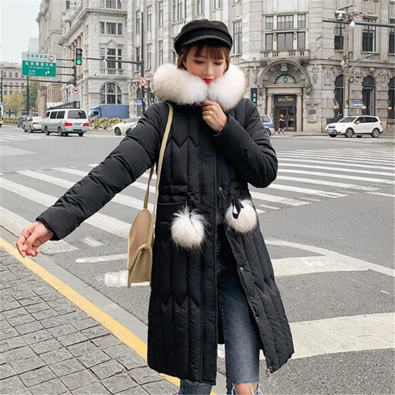 Толстое пуховое хлопковое зимнее пальто для женщин размера плюс средней длины