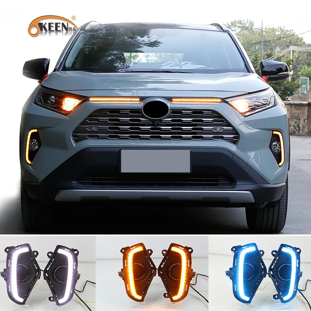 2 шт. светодиодный DRL для Toyota RAV4 2019 2020 Светодиодный дневной ходовой светильник