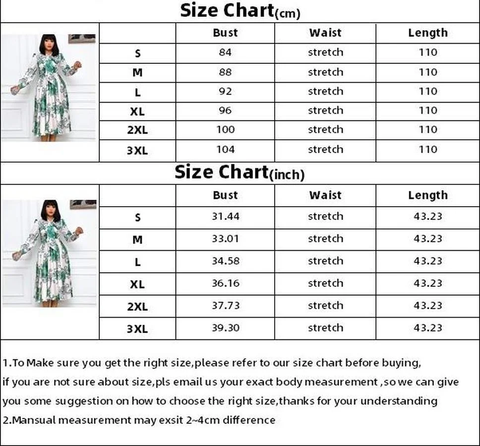 

Summer Dresses for Women 2021 Flower Printed Elegant High Waist Long Sleeve Retro Mid-calf Dress Commuter Womens Clothing