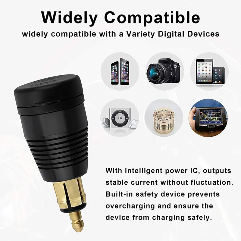 

Motorcycle DIN Hella Powerlet Plug Waterproof Charger to QC3.0 USB Charger & Type C 30W Power Delivery Adapter Socket