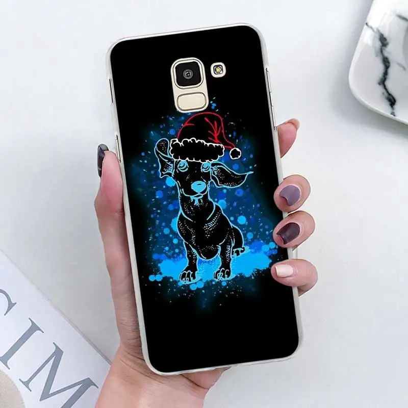 Dachshund Doxie Цветок Собака Щенок Чехлы для samsung Galaxy J4 Plus J6 Plus J8 J3 J5 J7 J5 Prime жесткий чехол