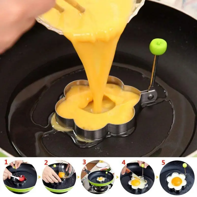 

Stainless Steel Cooking Shaper Mould Frying Pan Fried Egg Pancake Ring Circle New Egg Molds Heart / Star / Mouse / Flower Molds