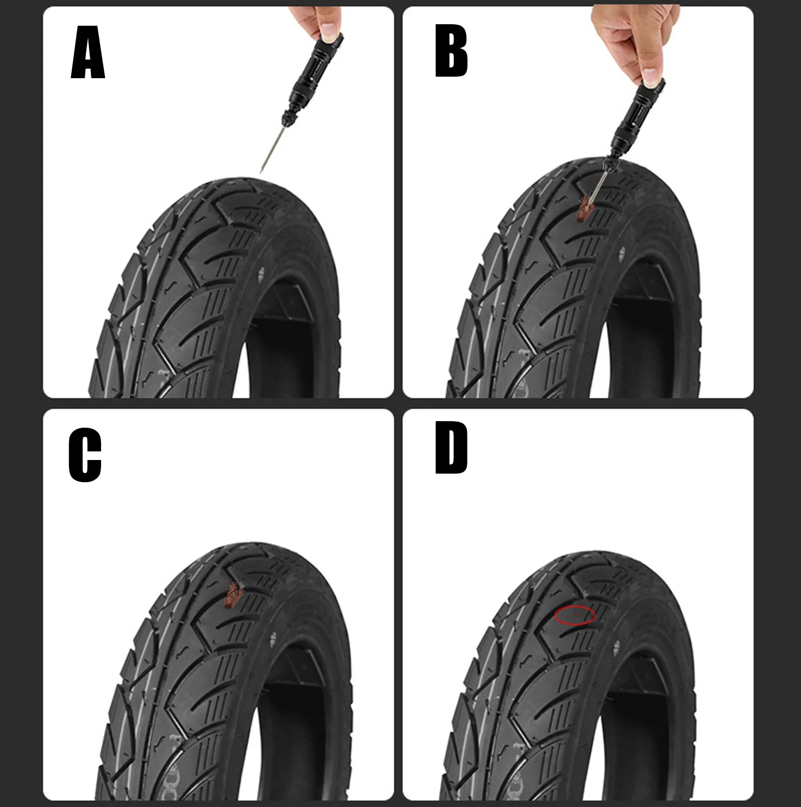 

Bike Tire Repair Tool Repair Kit Studding Tool Set Bike Tire Repair Puncture Portable Durable Outdoor Cycling Repair Tools
