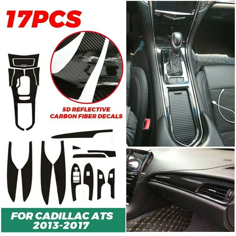 

Fiber Texture Vinyl 5D Luxury Reflective Carbon Fiber Interior Trim Decal For 2013-2017 Cadillac ATS Vinyl Trim