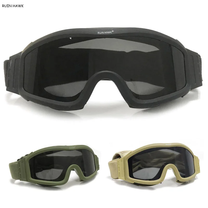 Военные тактические Защитные очки Airsoft 2020 армейские боевые 3 сменные