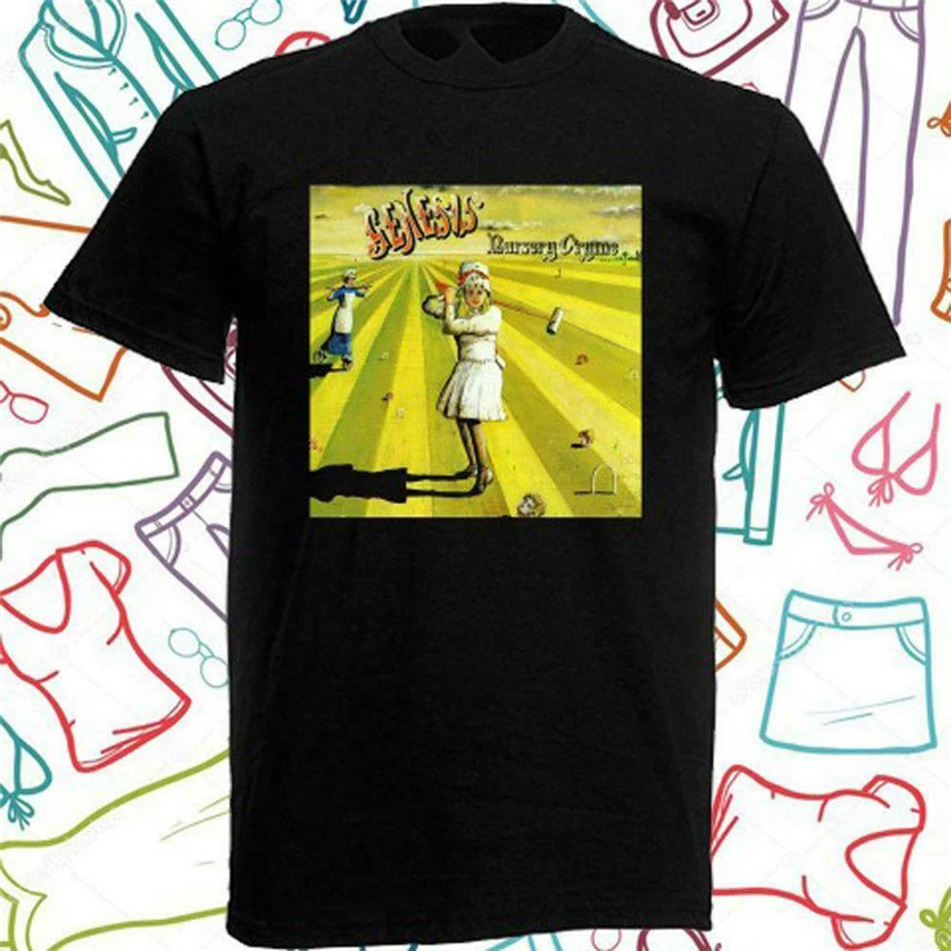 Новинка детская черная футболка в стиле Genesis Nursery Cryme Rock Band Men'S Размеры S M L XL 2XL 3XL