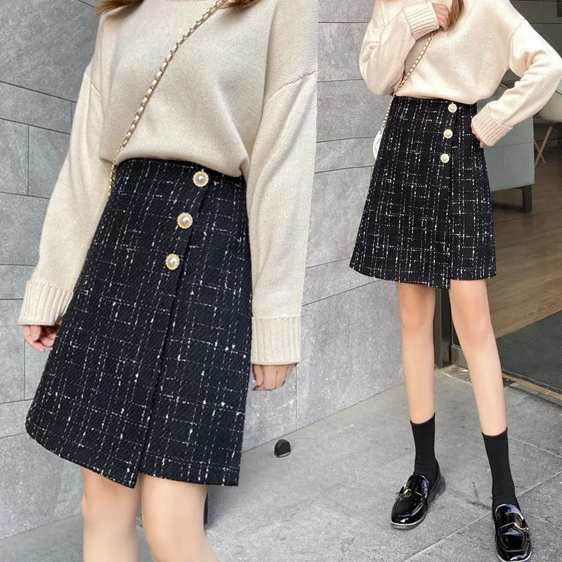 Женская шерстяная юбка с завышенной талией а-силуэта | одежда