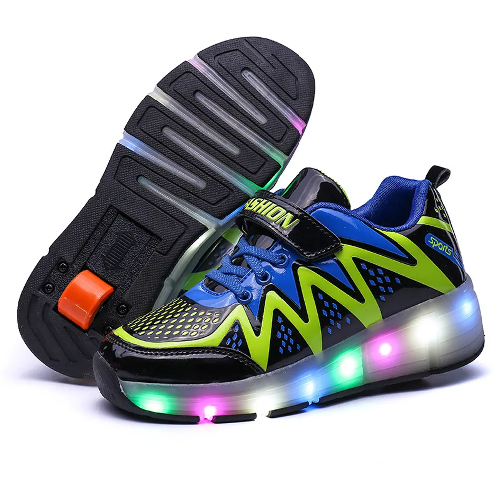 Kids Shoes Boy Running Sneakers Light Up Shoes Wheel Shoes Toddler Kids Anti-slip Shoes Fashion Design