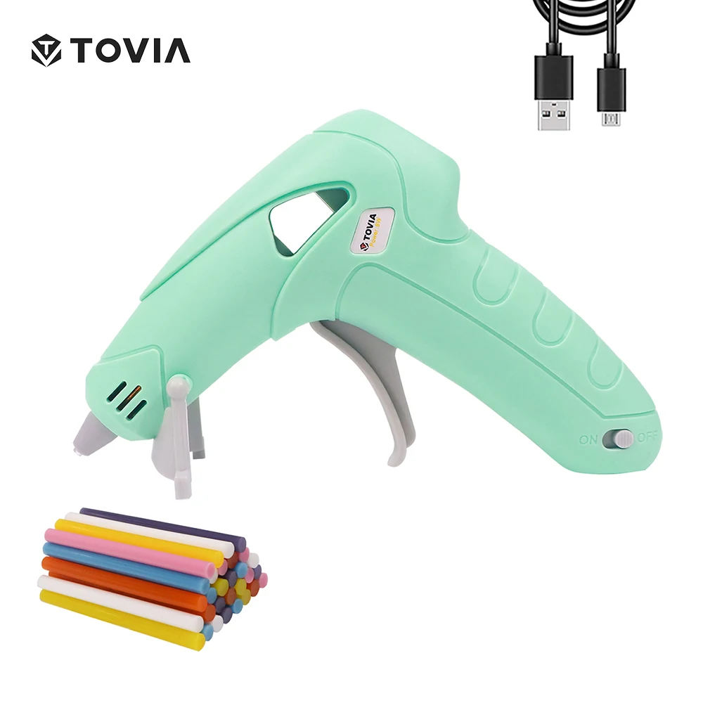 

Cordless Mini Electric Hot Melt Glue Gun Kit 7mm Hot Melt Adhesive Glue Stick Silicone Gun Set Battery Wireless Thermo Glue Gun