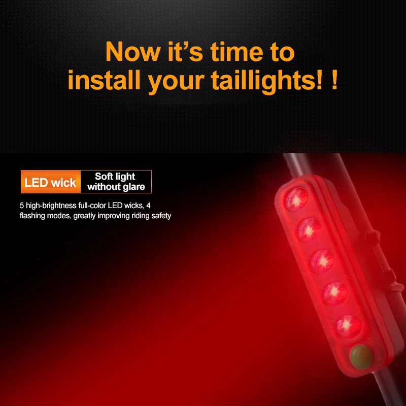 Sepeda Lampu Sepeda Belakang Outdoor Yang Berkuda USB Pengisian 5led Sorot Keselamatan Tahan Air Warning Light Aksesoris Berkuda