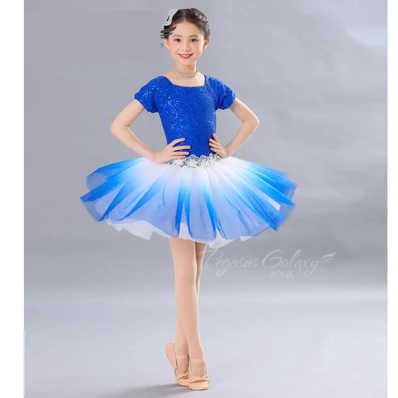 

Детская весенне-летняя балетная юбка для девочек, пышная юбка, платье для выступлений, короткое платье для взрослых с блестками для сцены