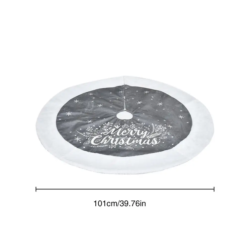 

Christmas Tree Skirt Christmas Embroidery Tree Skirt Short Plush Christmas Tree Decoration Mat Scene Decoration