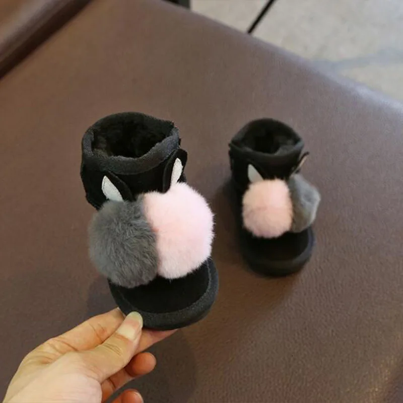 Кожаные детские сапоги зимняя обувь для девочек с бархатным утеплителем зимние