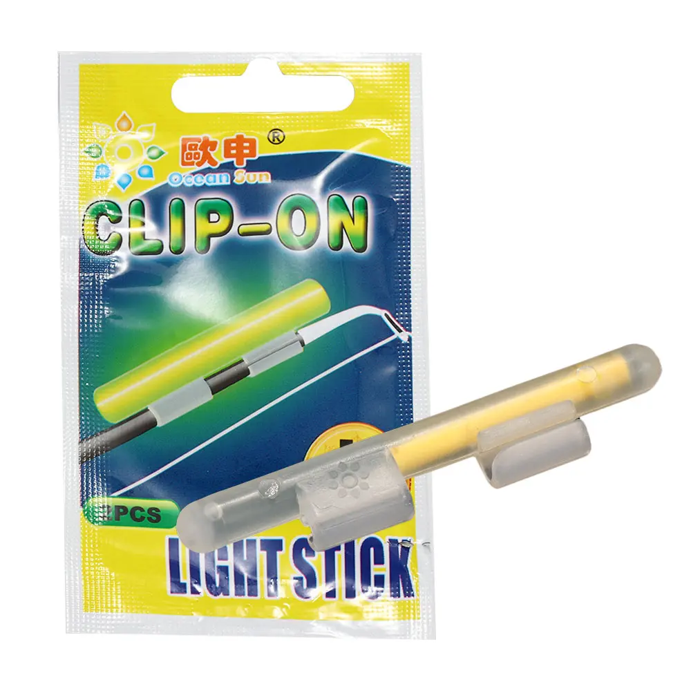 5 packs 10pcs Fishing Float Fluorescent Lightstick Light Night Float Rod Lights Dark Glow Stick Clip On Fishing Rod