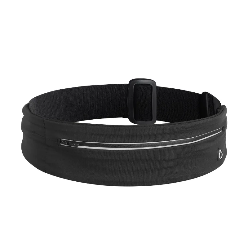 

Black Adjustable Running Waist Bag Ultralight Waistband Sport Bag Zipper Fitness Yoga Waist Belt Pack Phone Invisible Wallet