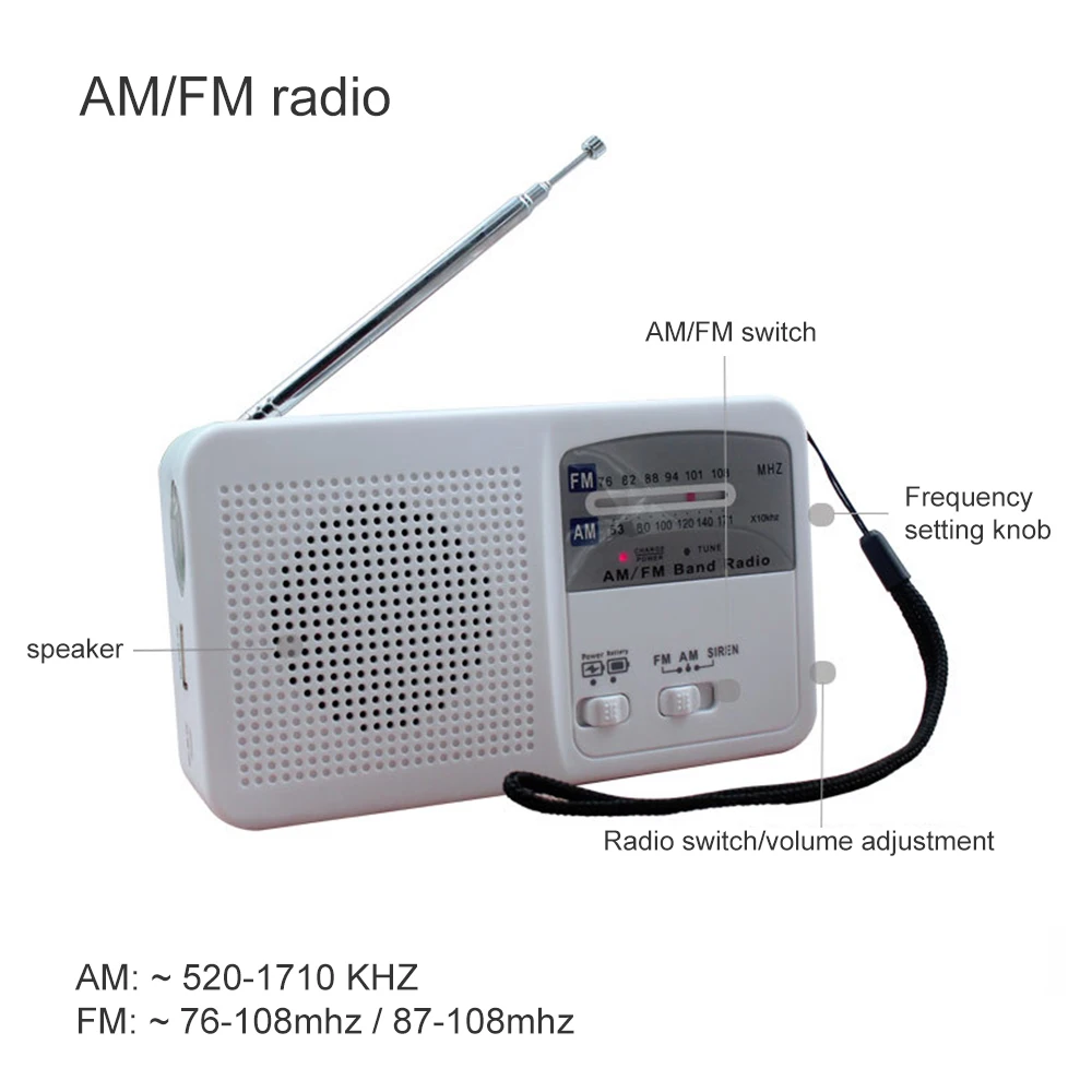 Аварийный фонарик выживания переносное радио на солнечной энергии рукоятка