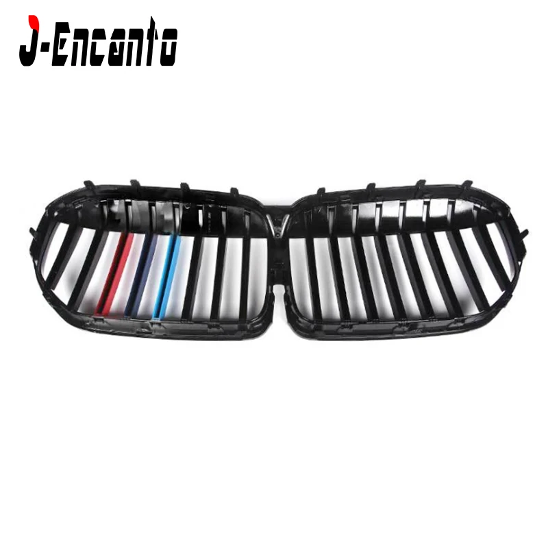 

A pair Front Kidney Grille For BMW 7 Series G11 G12 2020- Single line glossy Tricolor Style Front Bumper Grill Car Styling